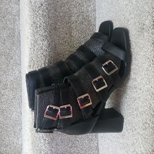 Buckle down Heels in black NiB corkys Size 8